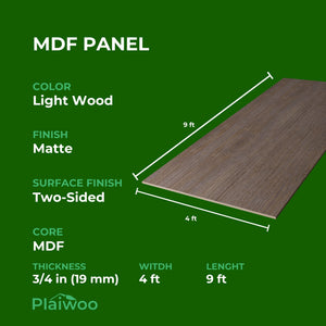 Arkopa Light Wood MT MDF Panel Two-Sided (19mm) 3/4 in x 4 ft x 9 ft
