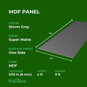 Arkopa Storm Grey SM MDF Panel One-Side (8mm) 5/16 in x 4 ft x 9 ft