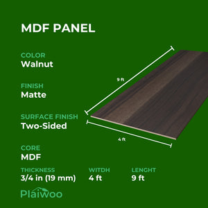 Arkopa Walnut MT MDF Panel Two-Sided (19mm) 3/4 in x 4 ft x 9 ft