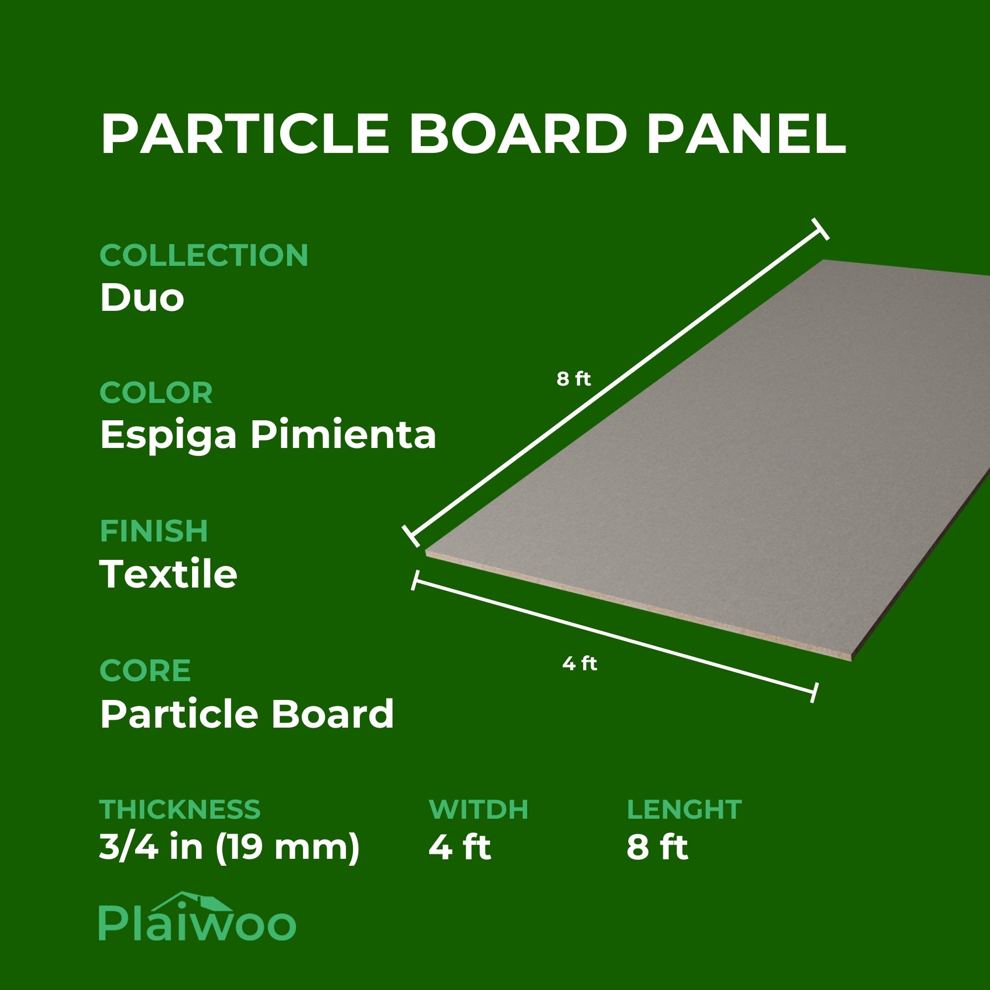 Finsa Espiga Pimienta Duo Melamine TFL Panel (3/4 in x 4 ft x 8 ft)