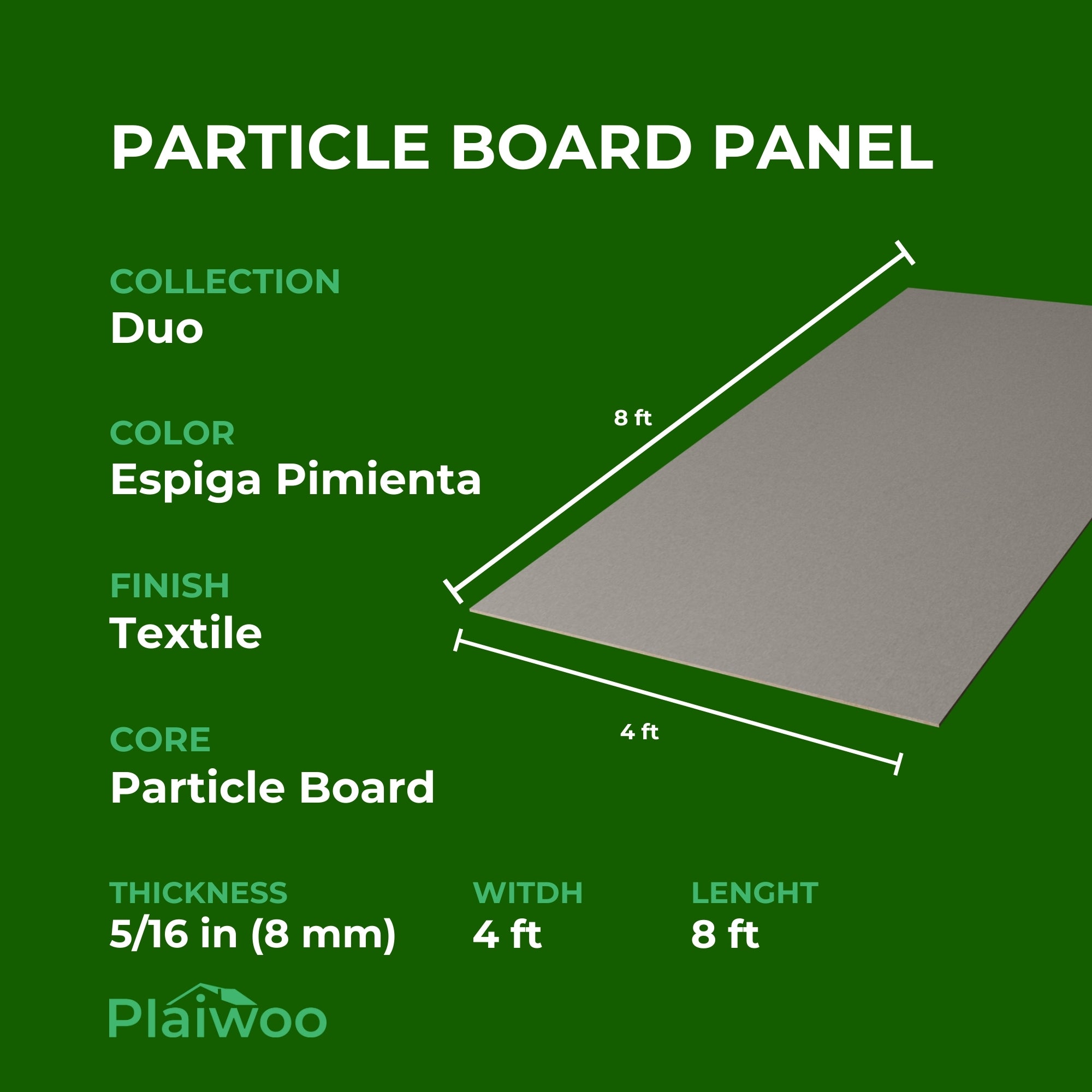 Finsa Espiga Pimienta Duo Melamine TFL Panel (5/16 in x 4 ft x 8 ft)