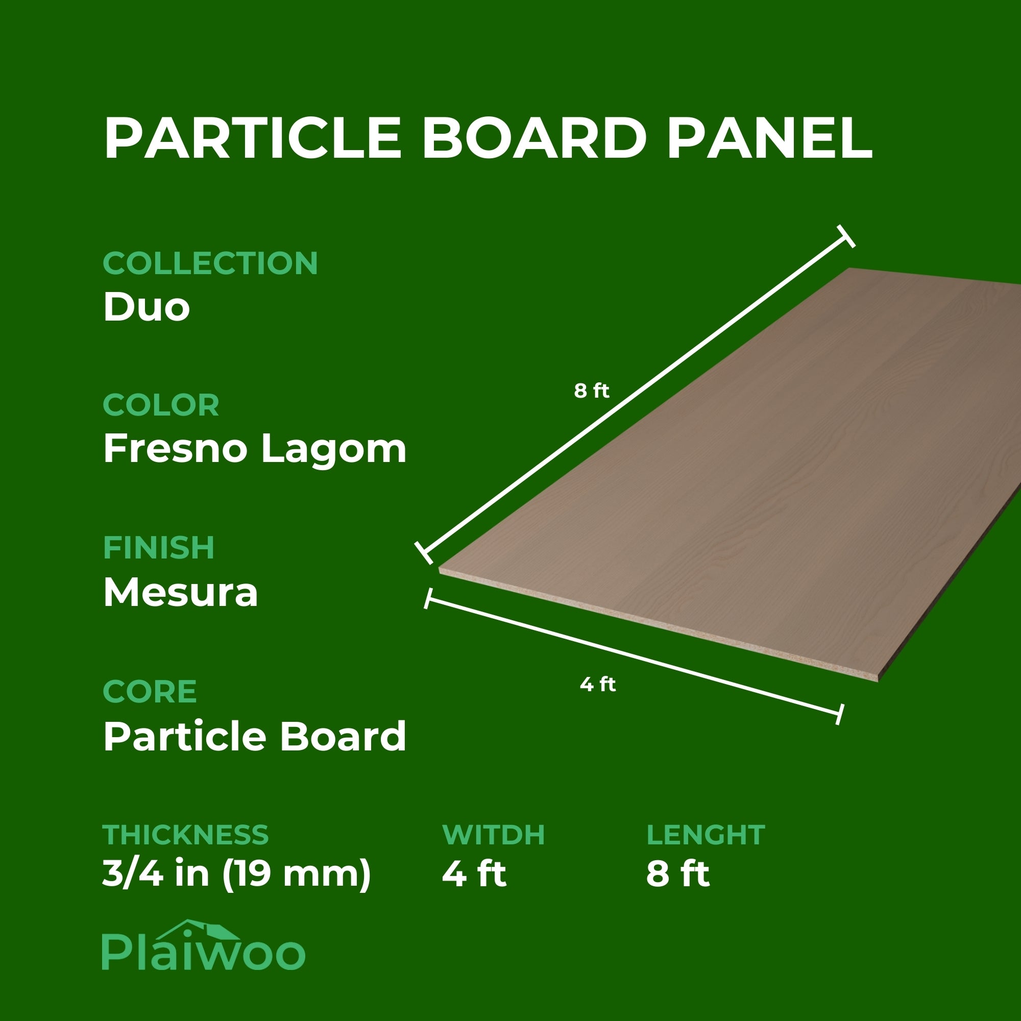 Finsa Fresno Lagom Duo Melamine TFL Panel (3/4 in x 4 ft x 8 ft)