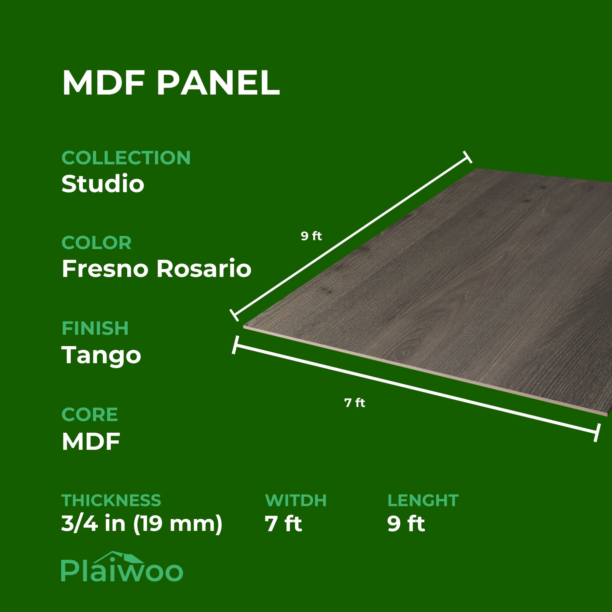 Finsa Fresno Rosario Studio Melamine TFL Panel (3/4 in x 7 ft x 9 ft)