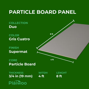 Finsa Gris Cuatro Duo Melamine TFL Panel (3/4 in x 4 ft x 8 ft)