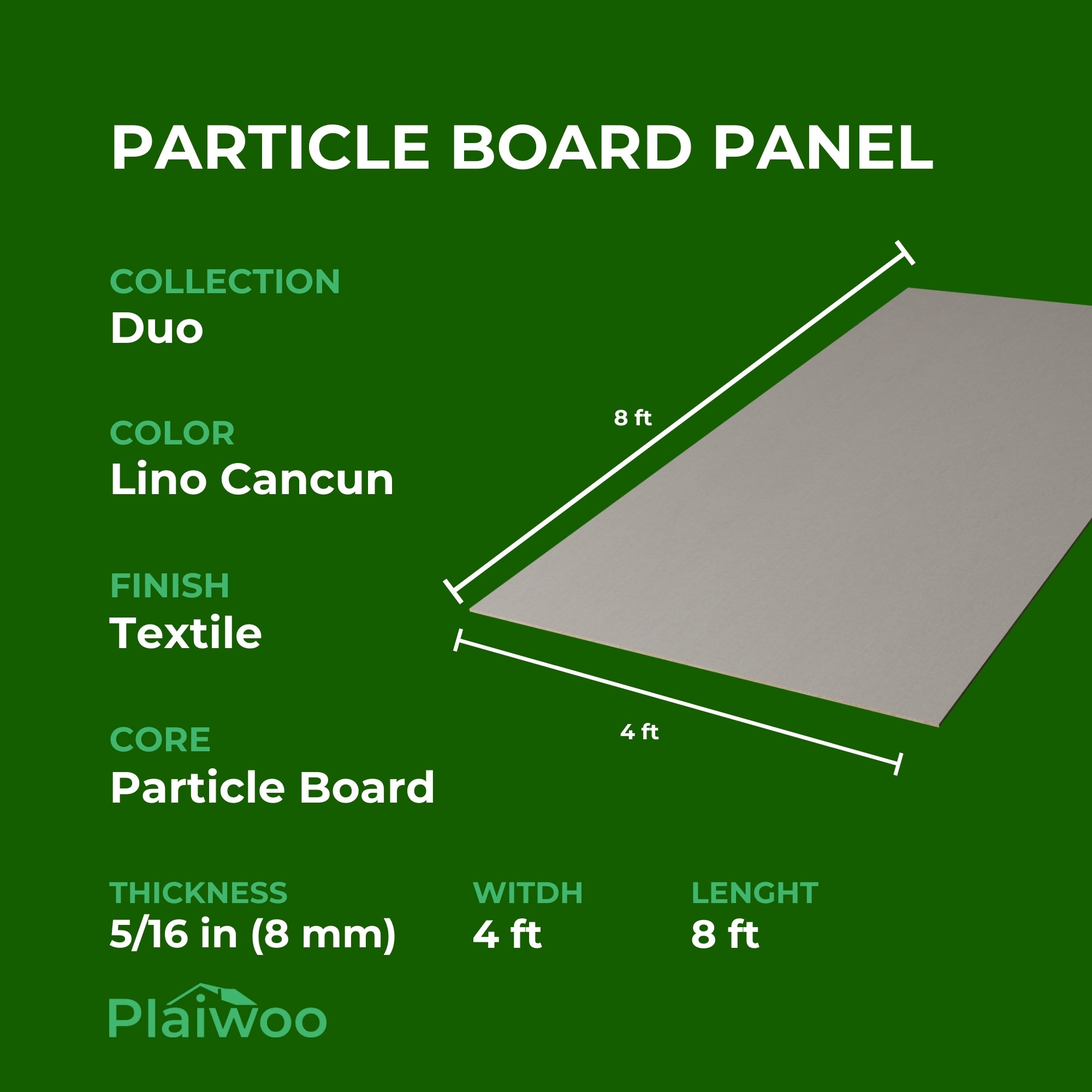 Finsa Lino Cancun Duo Melamine TFL Panel (5/16 in x 4 ft x 8 ft)