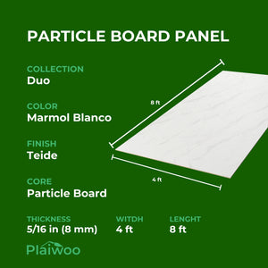 Finsa Marmol Blanco Duo Melamine TFL Panel (5/16 in x 4 ft x 8 ft)