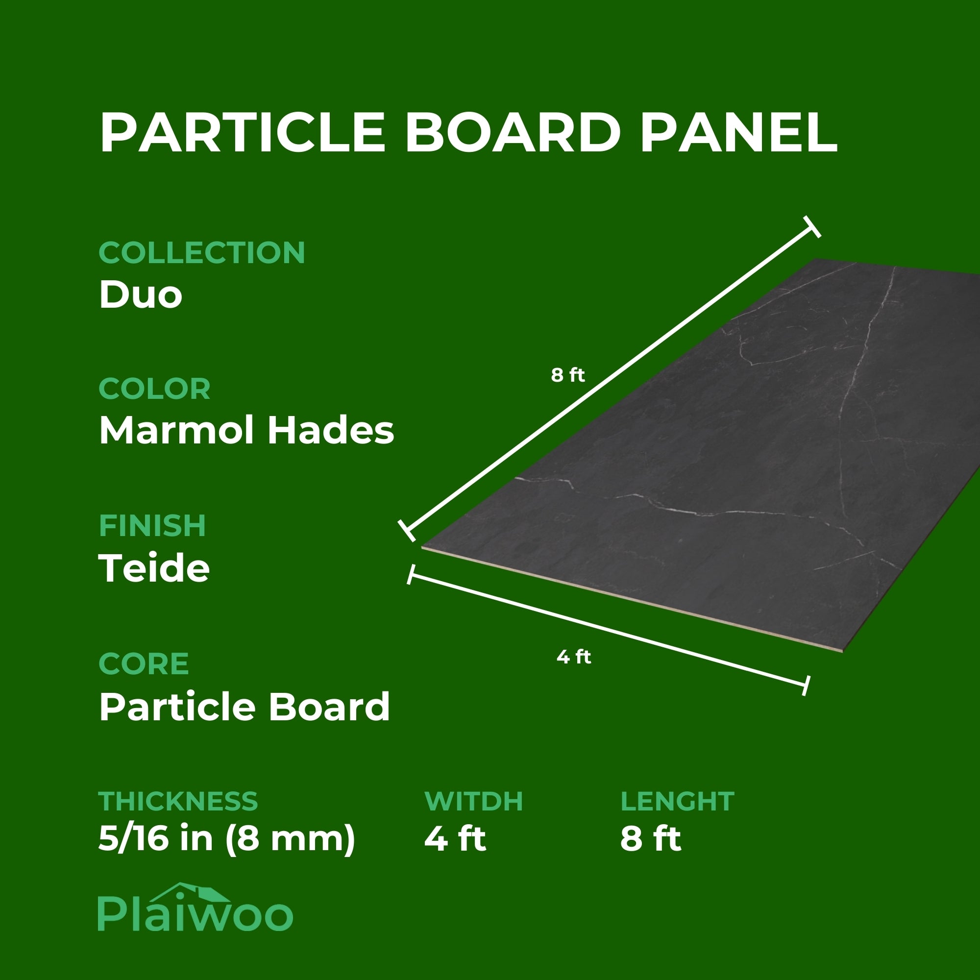 Finsa Marmol Hades Duo Melamine TFL Panel (5/16 in x 4 ft x 8 ft)