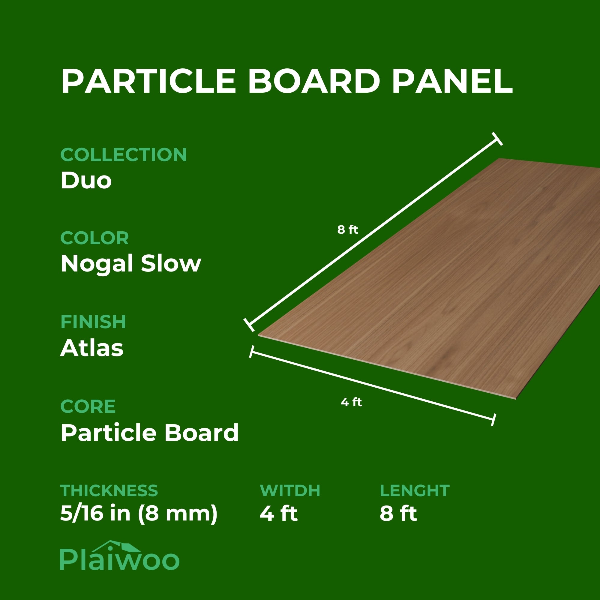 Finsa Nogal Slow Duo Melamine TFL Panel (5/16 in x 4 ft x 8 ft)