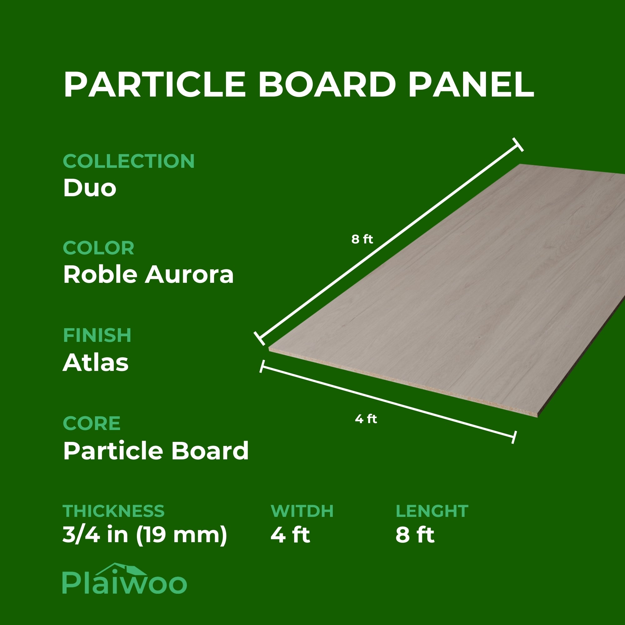 Finsa Roble Aurora Duo Melamine TFL Panel (3/4 in x 4 ft x 8 ft)