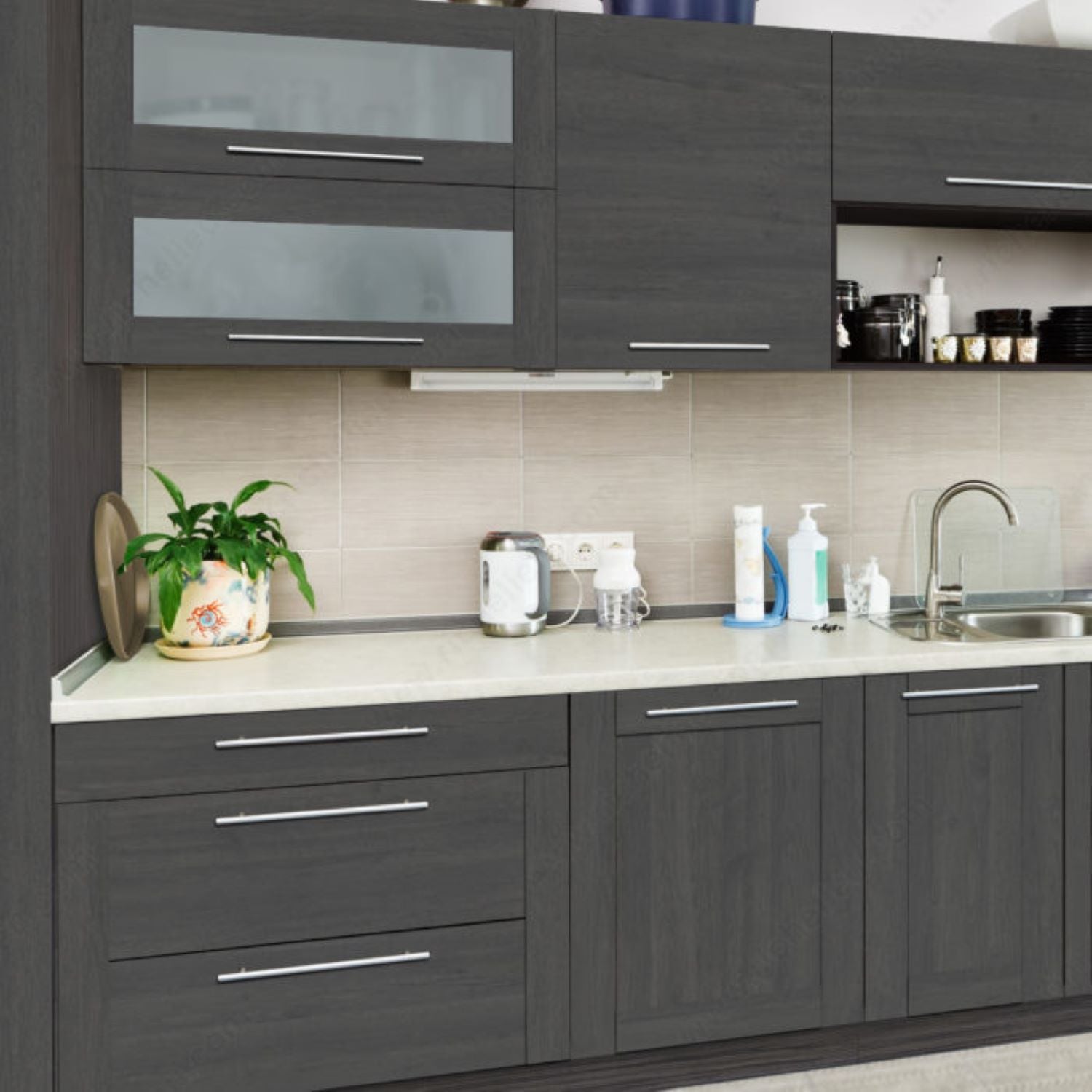 Finsa Roble Azabache Duo Melamine TFL Panel (5/16 in x 4 ft x 8 ft)