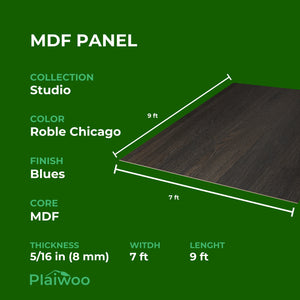 Finsa Roble Chicago Studio Melamine TFL Panel (5/16 in x 7 ft x 9 ft)