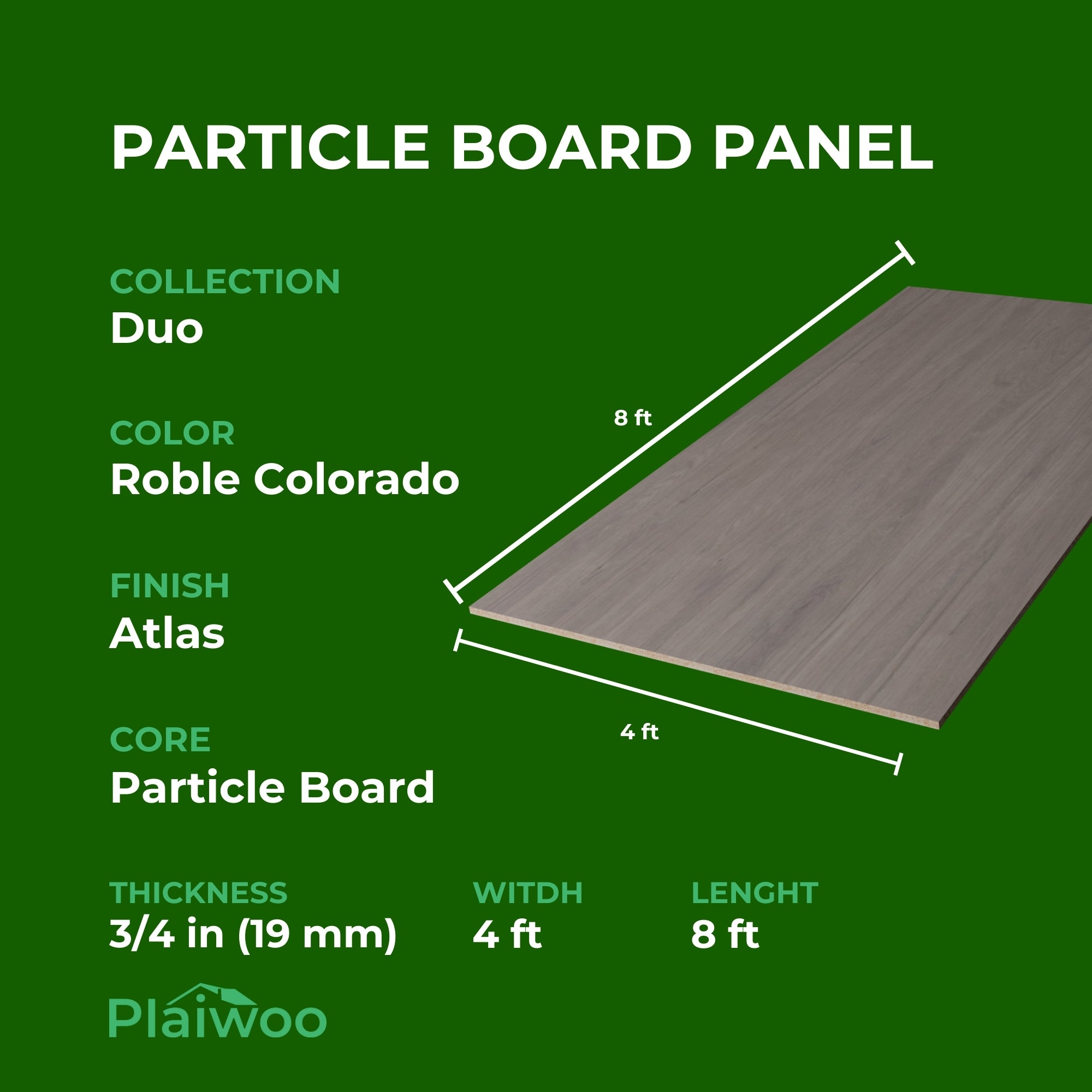 Finsa Roble Colorado Duo Melamine TFL Panel (3/4 in x 4 ft x 8 ft)