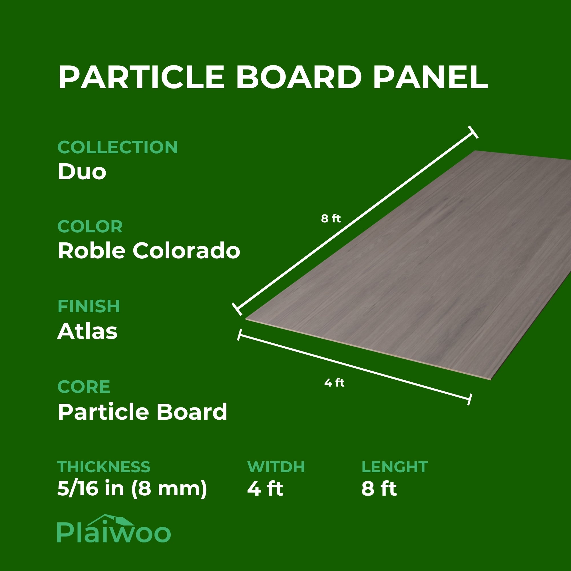 Finsa Roble Colorado Duo Melamine TFL Panel (5/16 in x 4 ft x 8 ft)