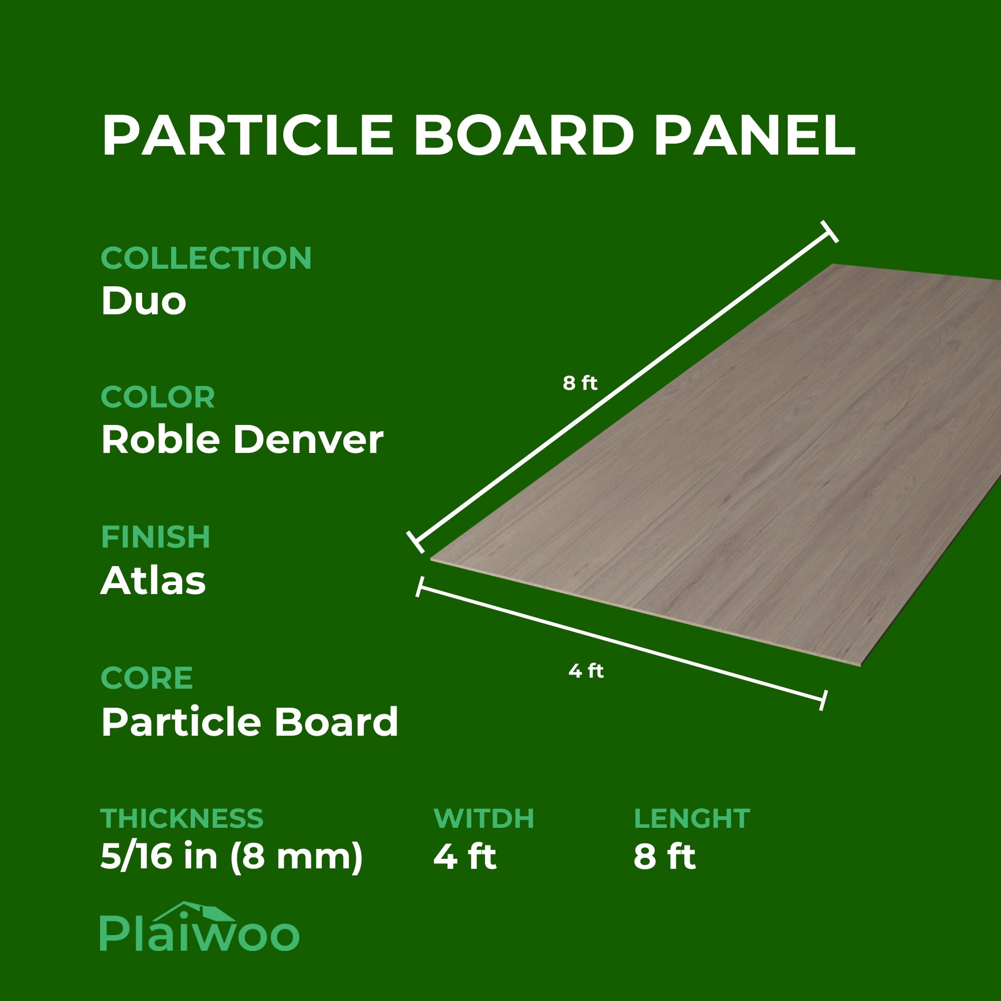 Finsa Roble Denver Duo Melamine TFL Panel (5/16 in x 4 ft x 8 ft)