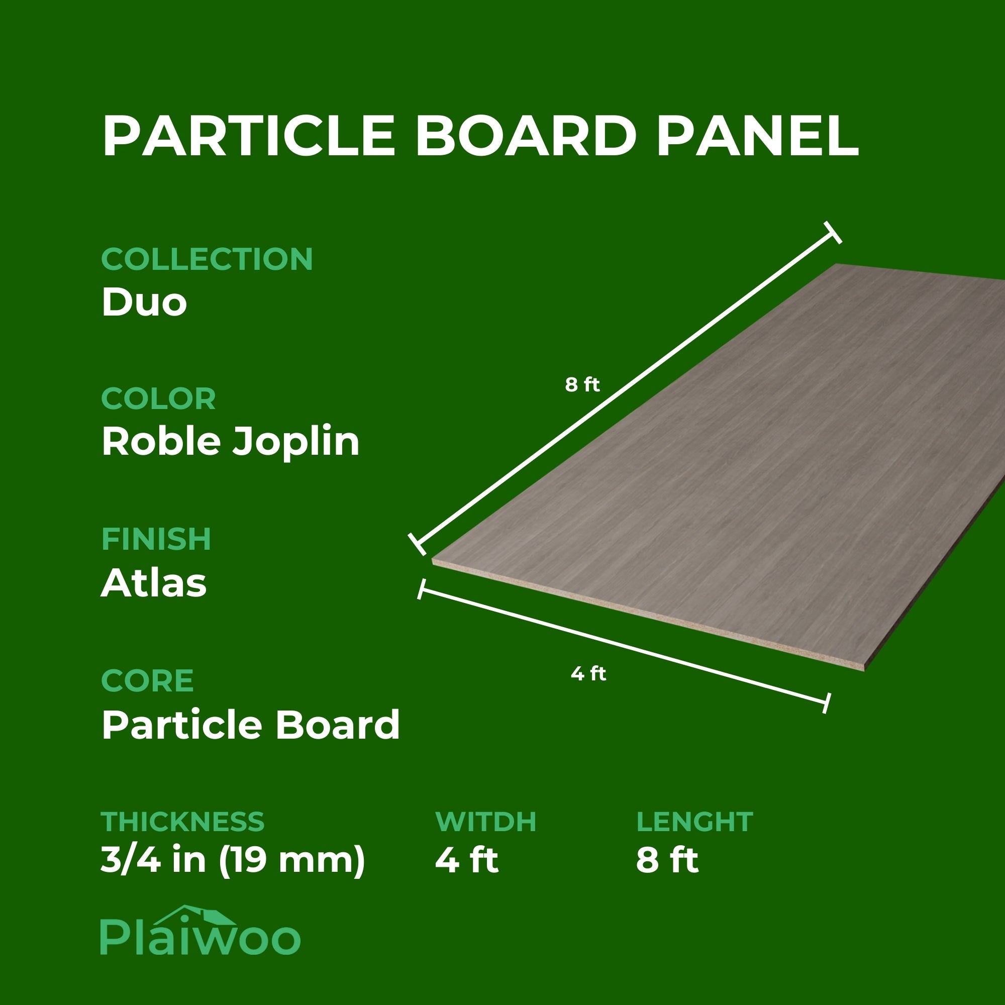 Finsa Roble Joplin Duo Melamine TFL Panel (3/4 in x 4 ft x 8 ft)