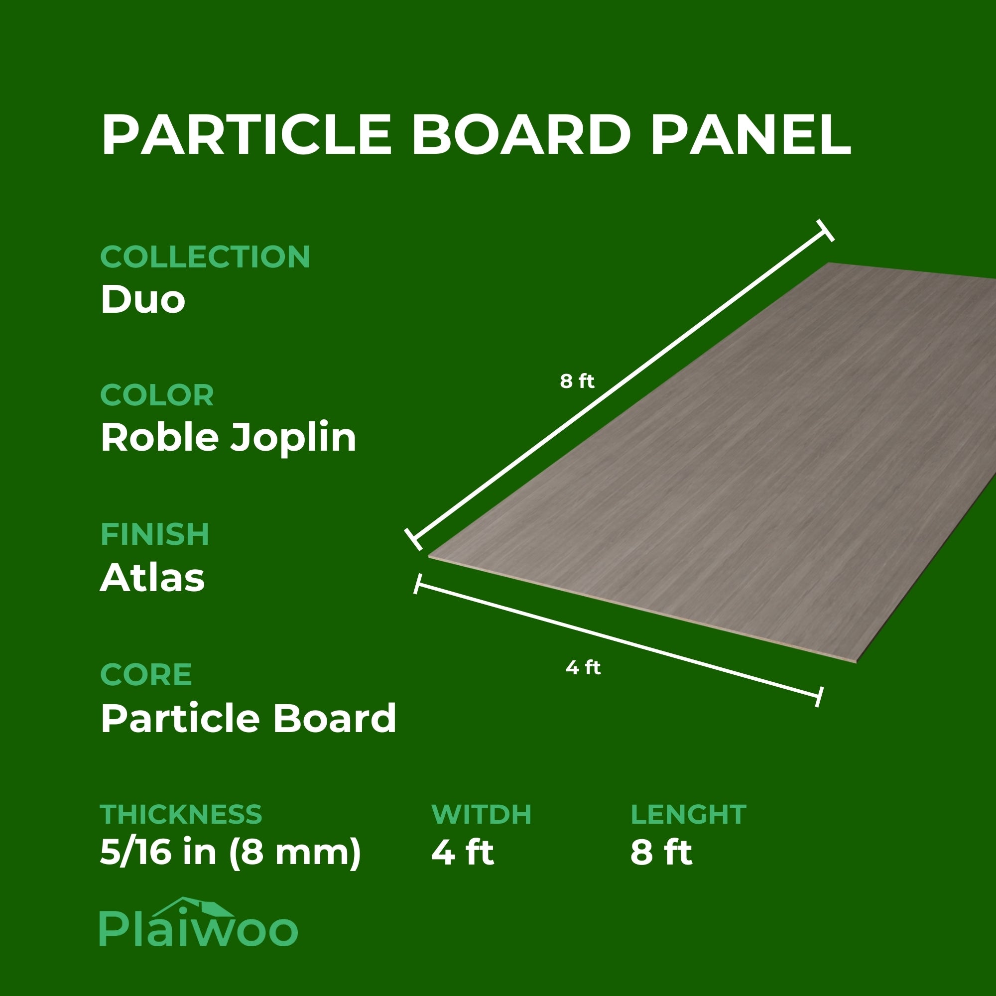 Finsa Roble Joplin Duo Melamine TFL Panel (5/16 in x 4 ft x 8 ft)