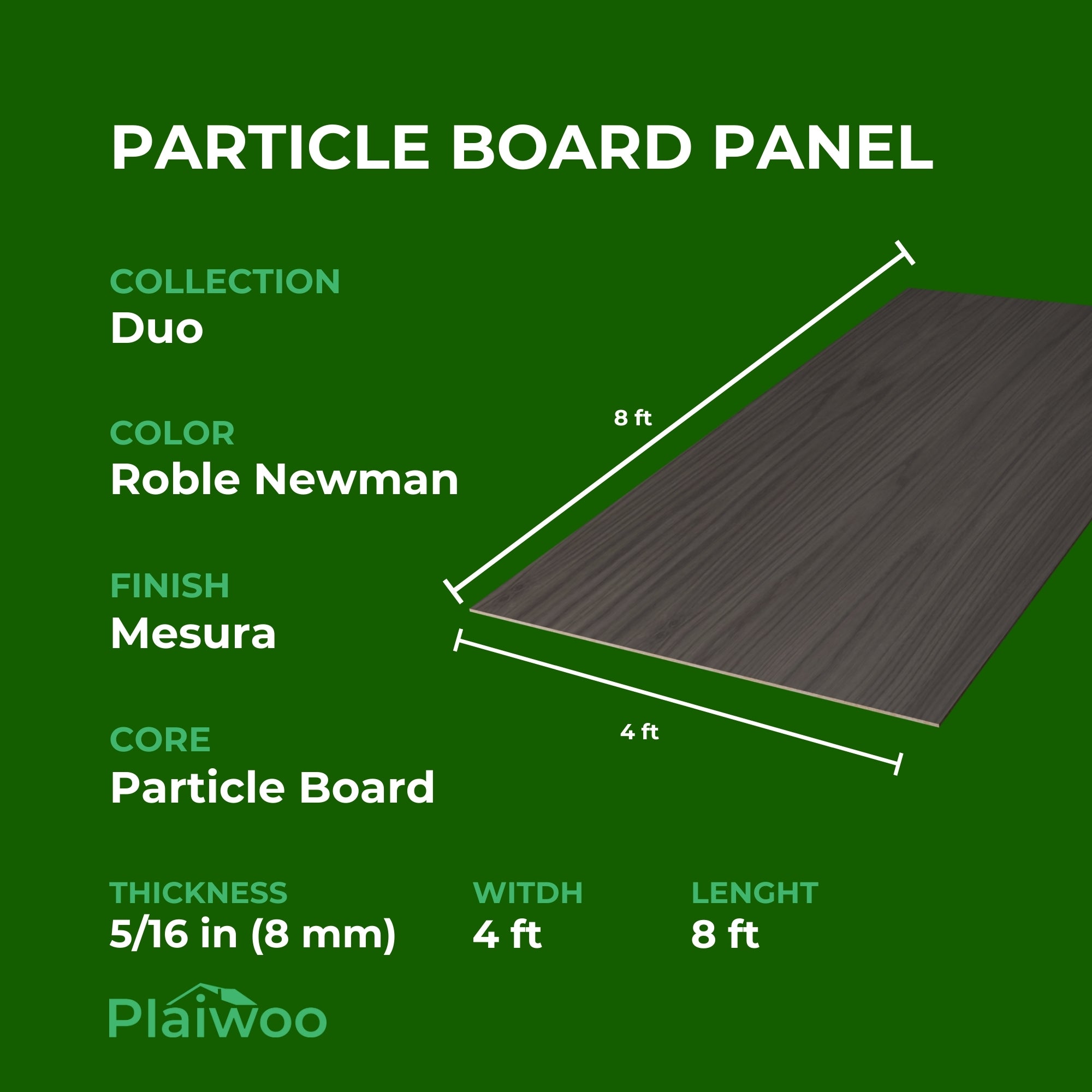 Finsa Roble Newman Duo Melamine TFL Panel (5/16 in x 4 ft x 8 ft)