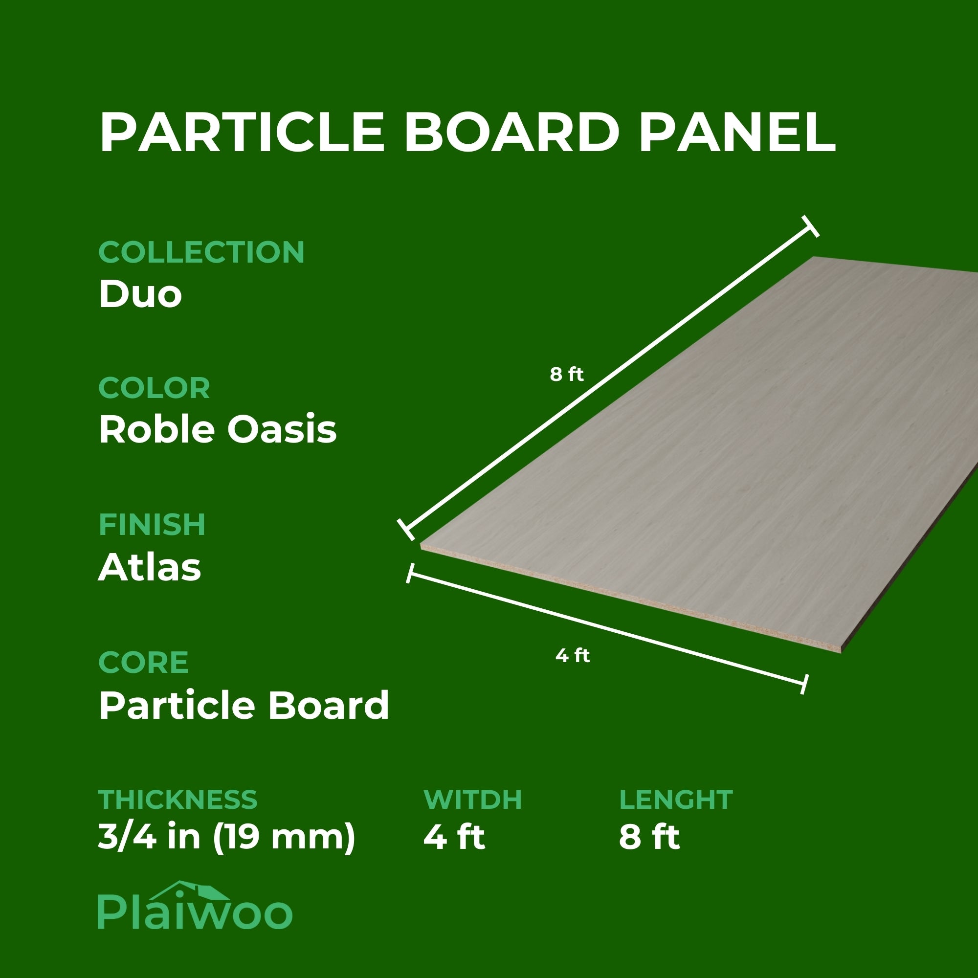 Finsa Roble Oasis Duo Melamine TFL Panel (3/4 in x 4 ft x 8 ft)