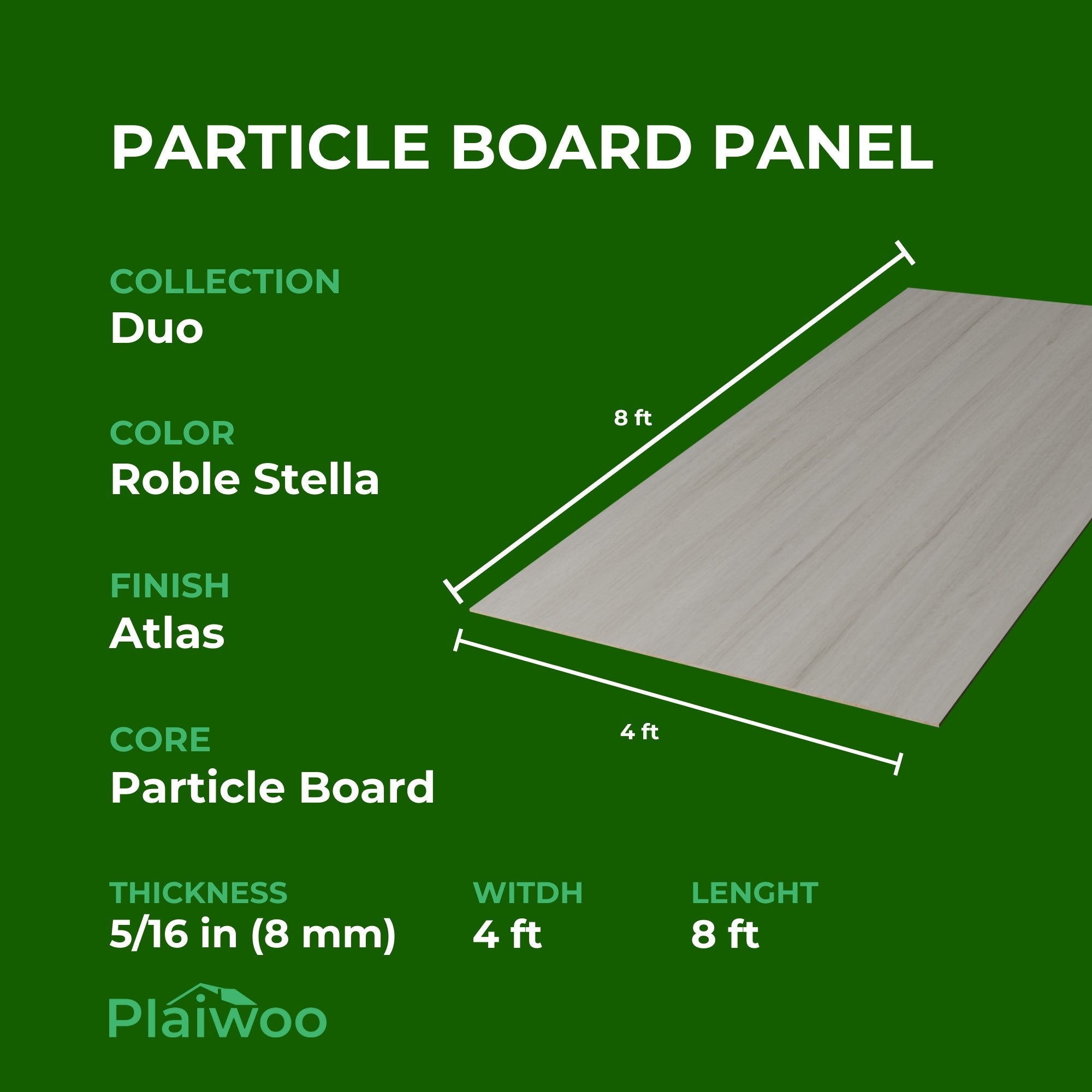 Finsa Roble Stella Duo Melamine TFL Panel (5/16 in x 4 ft x 8 ft)