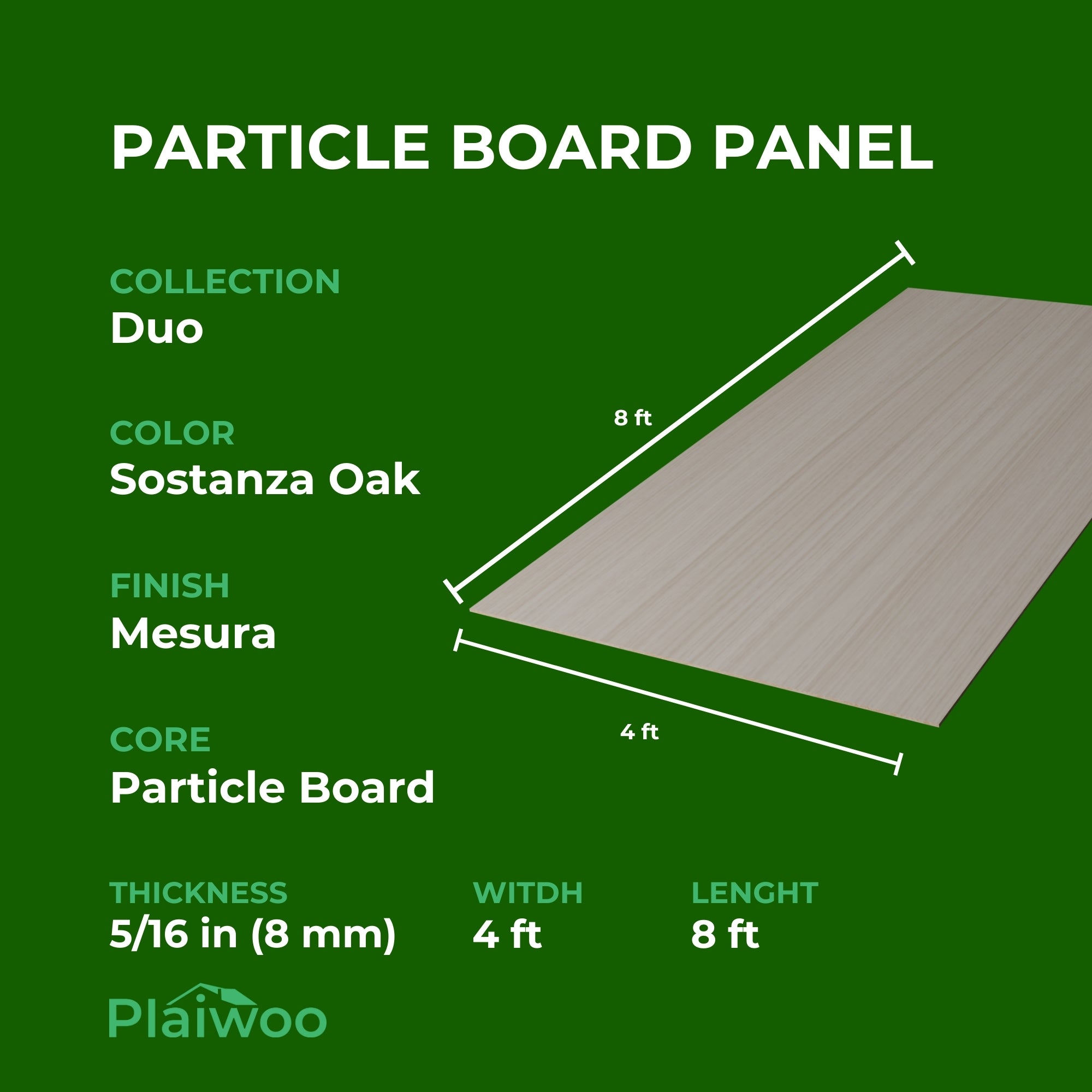 Finsa Sostanza Oak Duo Melamine TFL Panel (5/16 in x 4 ft x 8 ft)