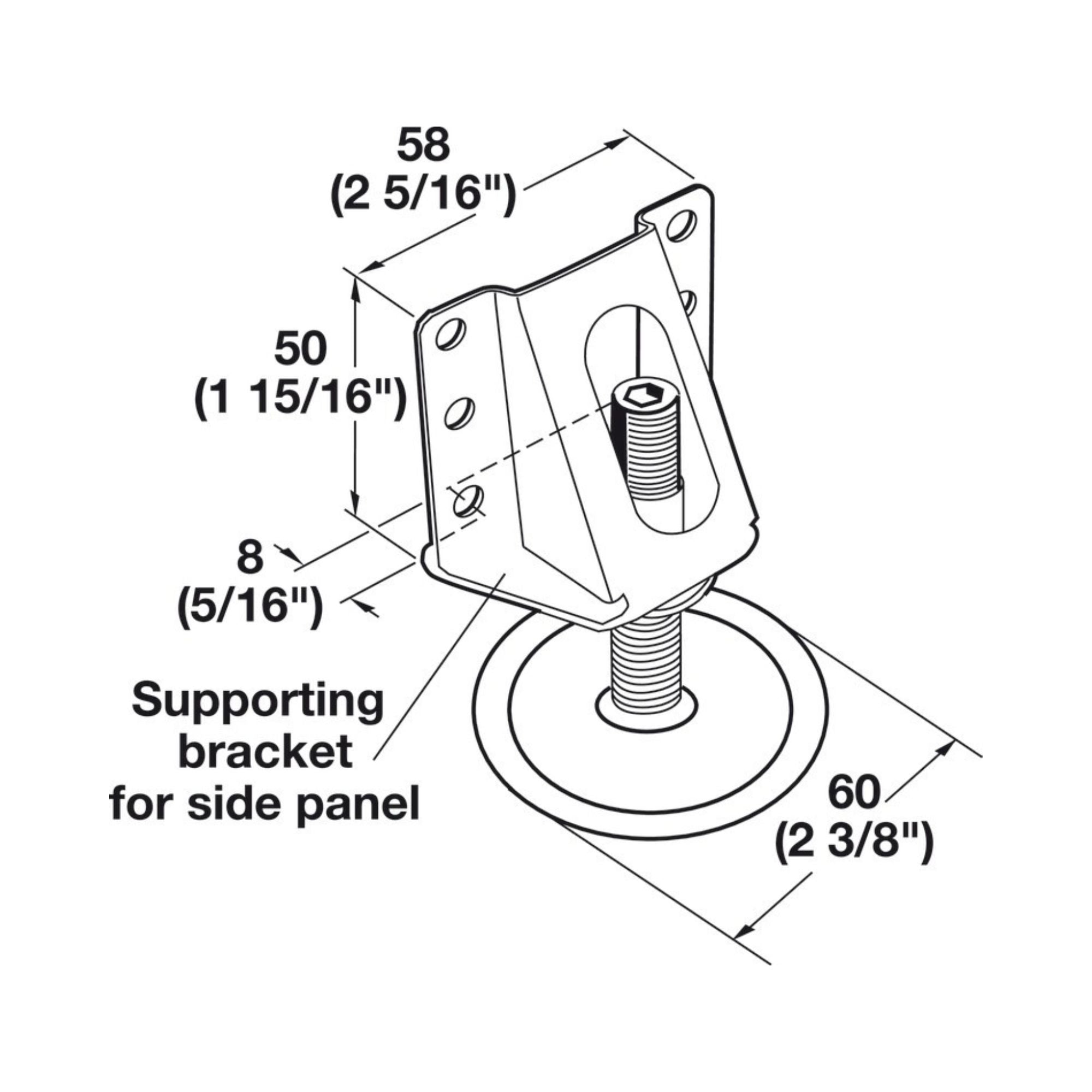 Häfele - Base Leveler, Heavy Duty With Supporting Bracket