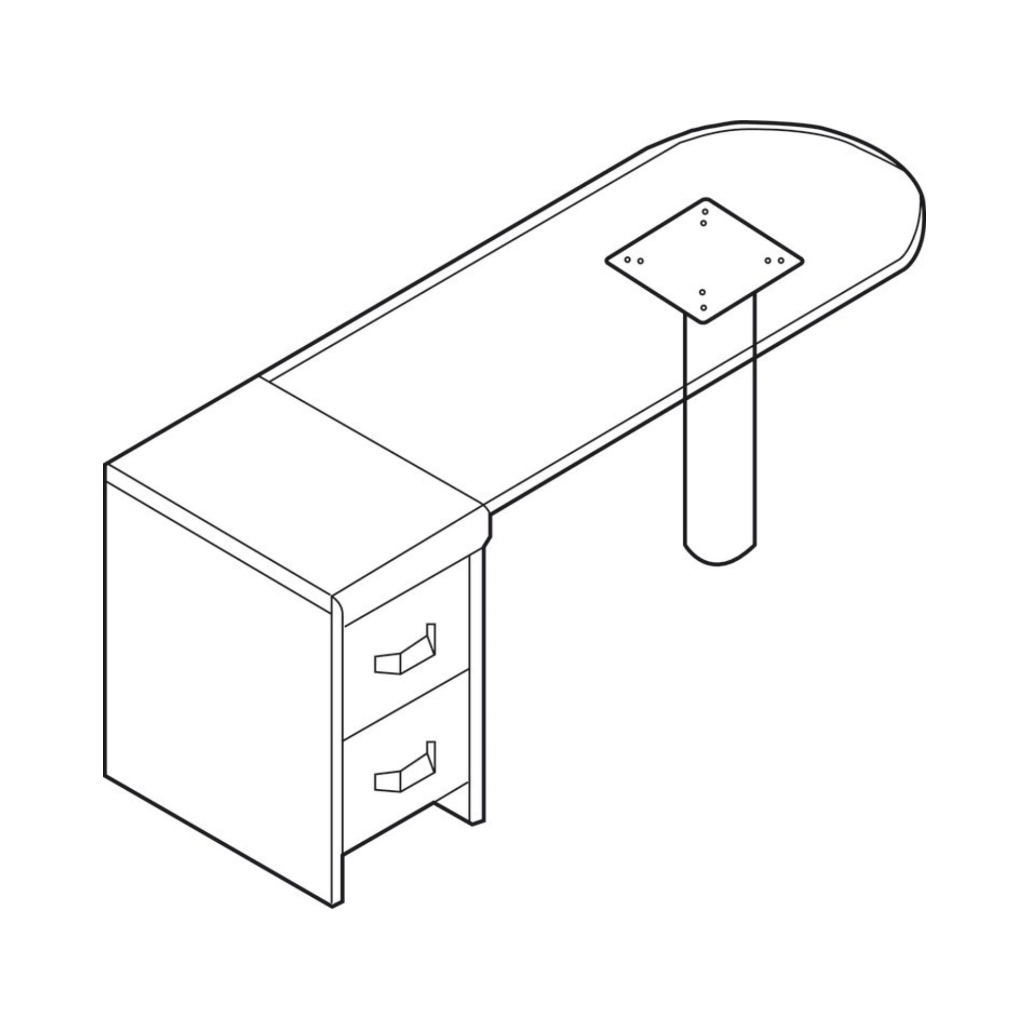 Häfele - Support Leg, Single Column, Ø114 mm (4 1/2")