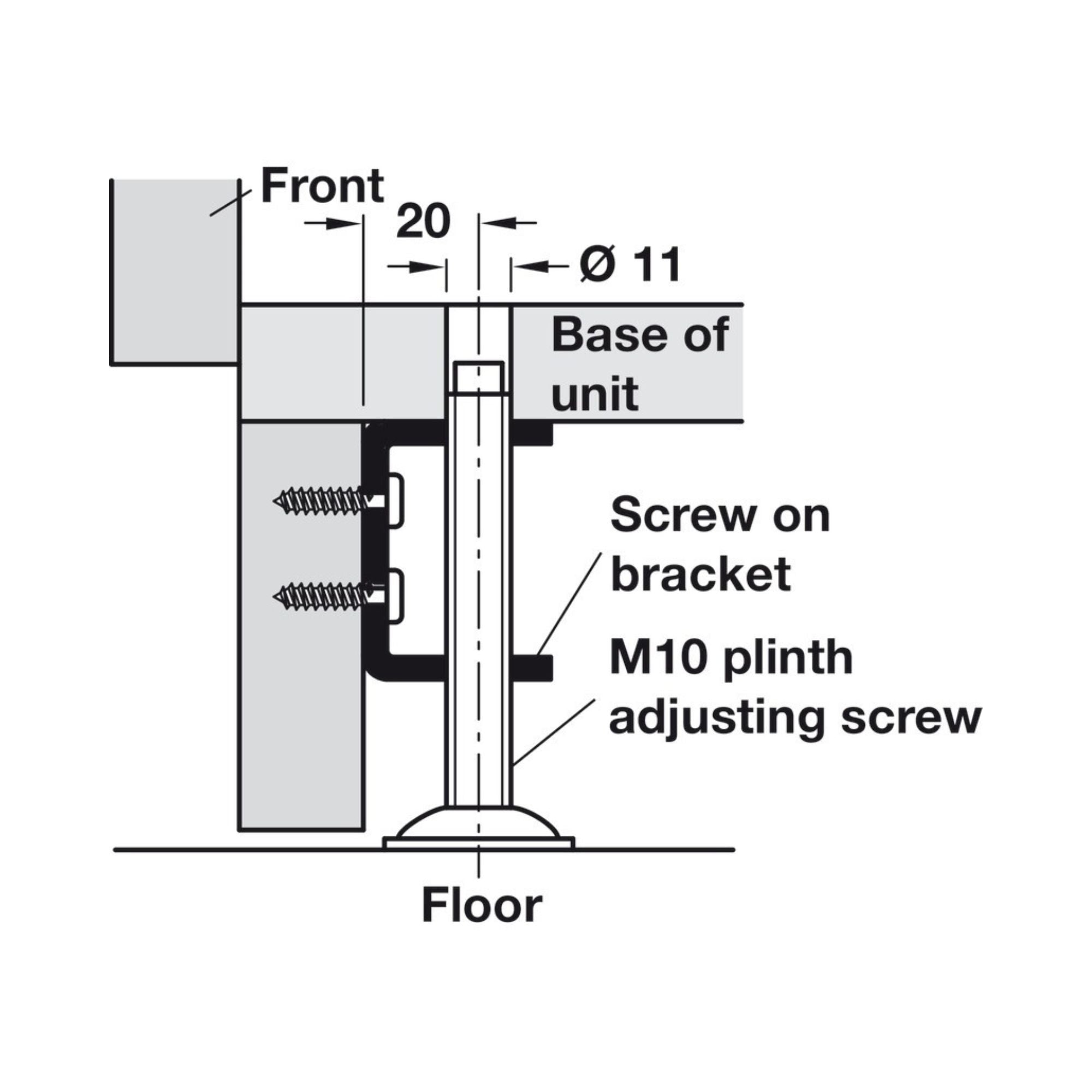 Häfele - Threaded Bracket, M10
