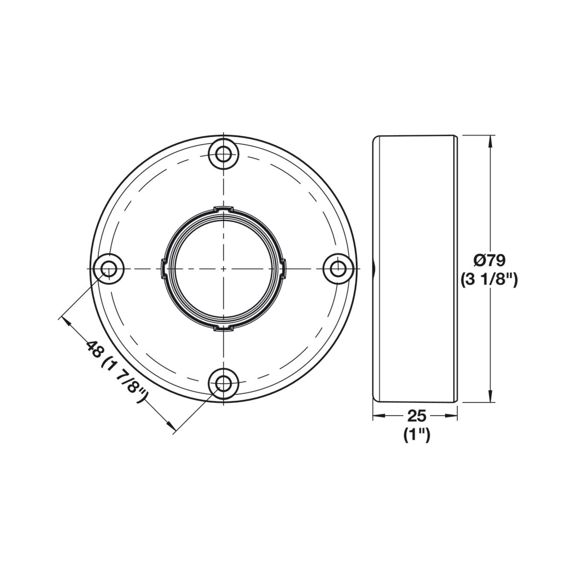 Häfele AXILO - Round Mounting Plate, Cabinet Leveling System