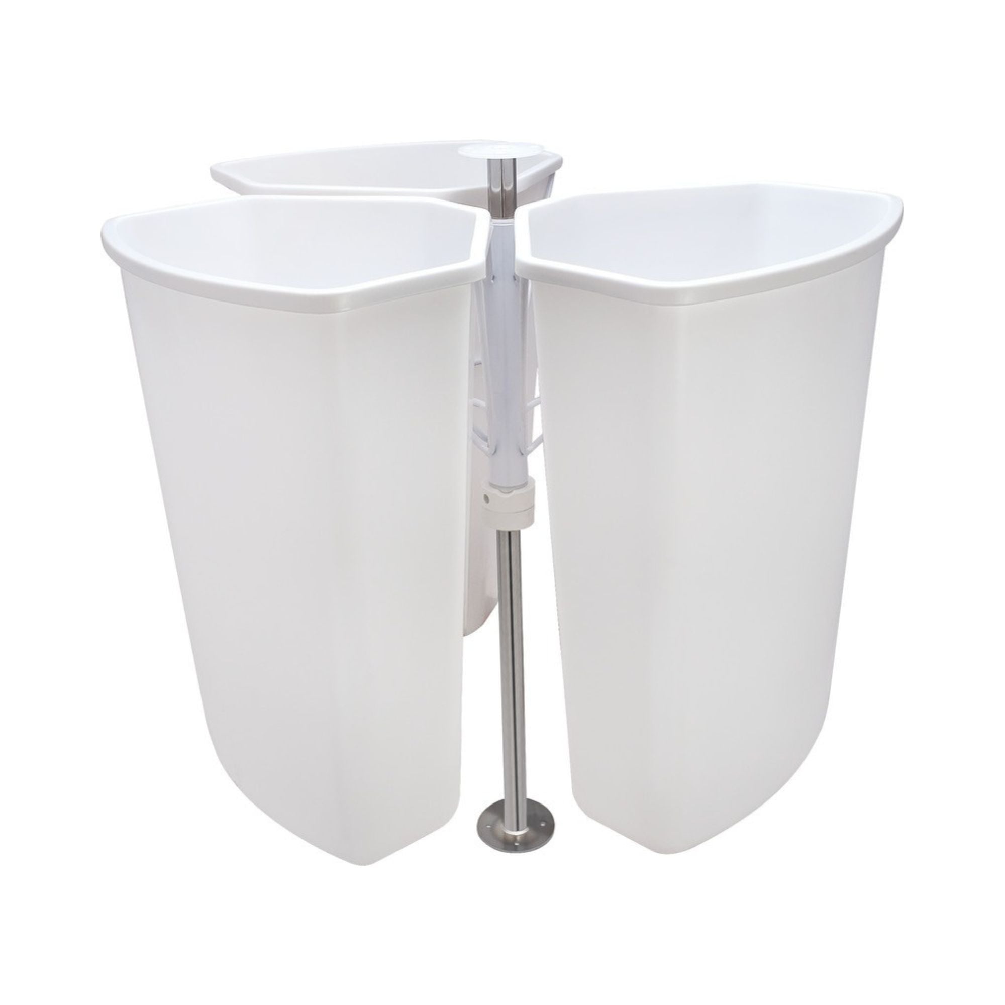 Knape and Vogt - Corner Recycling Bin, Triple Bin