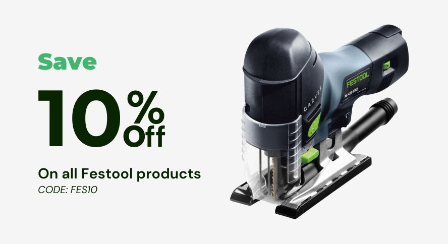 Promotion banner of festool power tools in Plaiwoo
