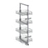 Starax 4 Baskets Sliding Pantry Organizer with Door Attachment - Chrome (9 in x 20 1/8 in x 43 1/4-49 1/4 in)