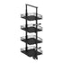 Starax Solid Bottom 6 Baskets Sliding Pantry Organizer with Door Attachment - Anthracite (11 in x 19 3/4 in x 72 7/8-78 3/4 in)