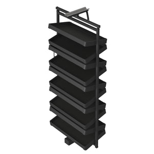 Starax Rotating 6 Shelves Shoe Organizer - Anthracite (27 1/2 in x 14 1/8 in x 42 1/8-50 in)
