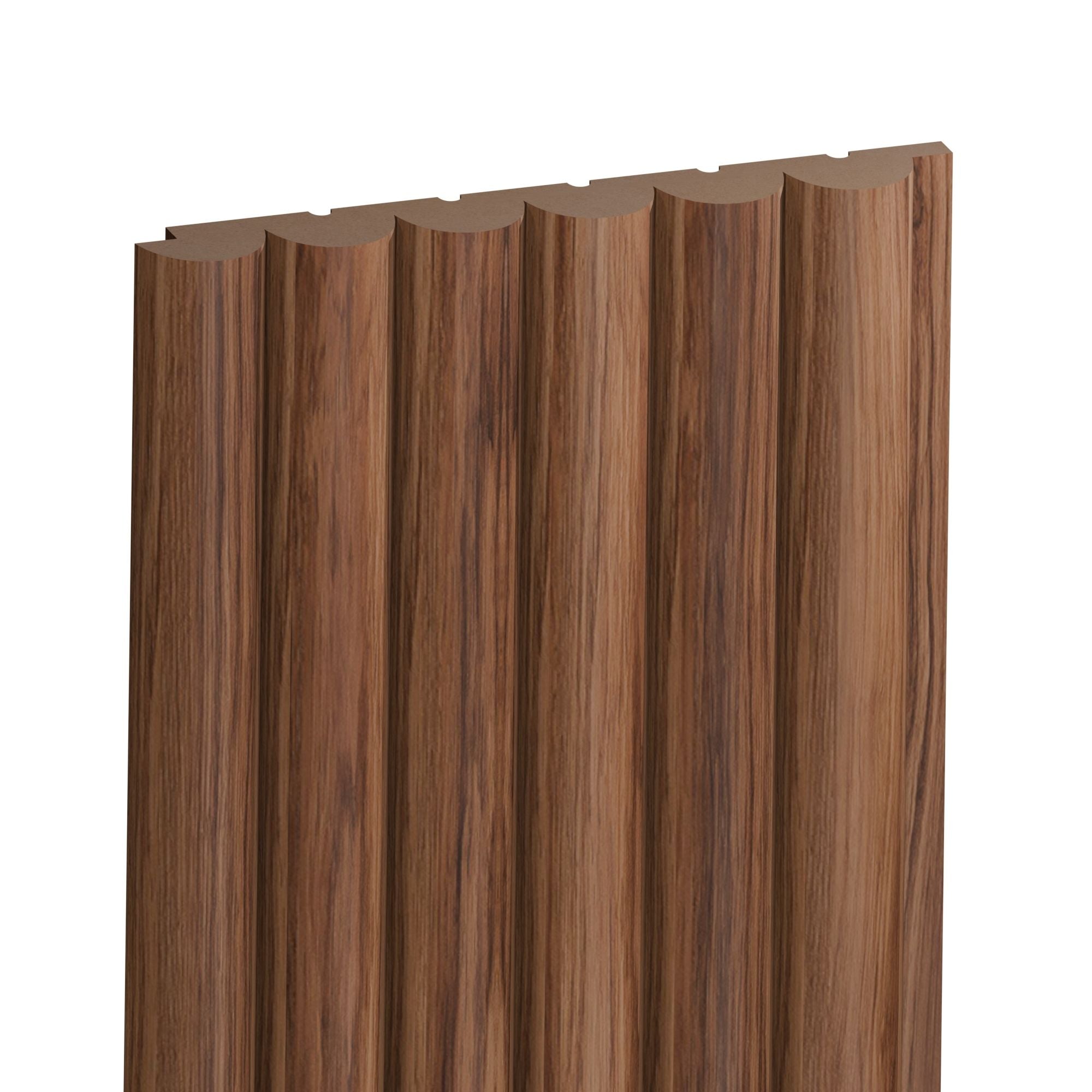 Full view of Encino Marron MDF Decorative Wall Panel - Lotto(18 mm) 3/4 in x 8.01 in x 108 in a stylish wall decor solution with realistic wood texture for home and office interiors.