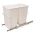 Knape and Vogt - Waste Bin Pull-Out, Bottom Mount, Double, Ball Bearing Precision Slide with Overtravel (Capacity 2 x 35 qt.)