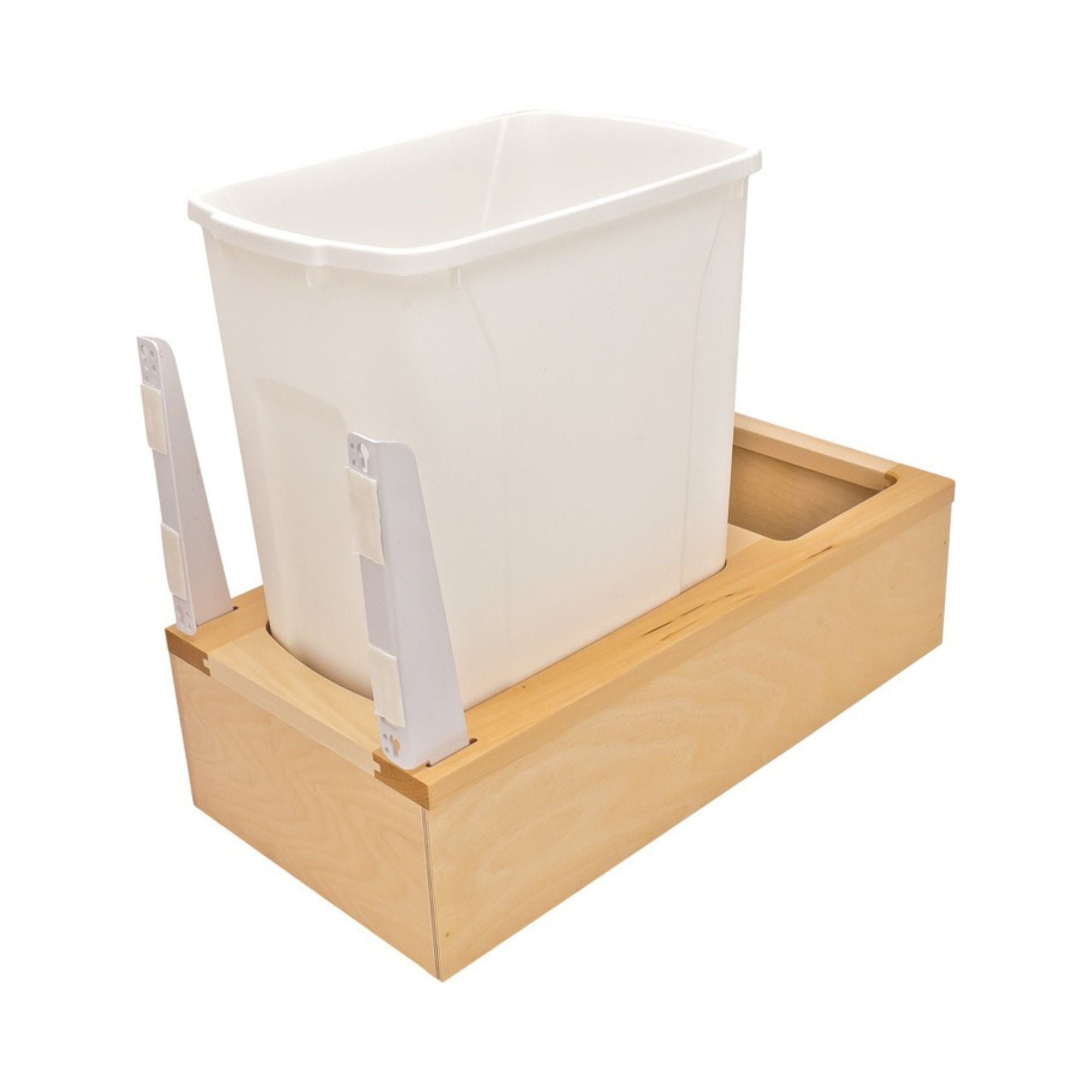 Knape and Vogt - Waste Bin Pull-Out, Wood Frame, Bottom Mount, Single, Depth is 22 3/8" (Capacity 50qt)