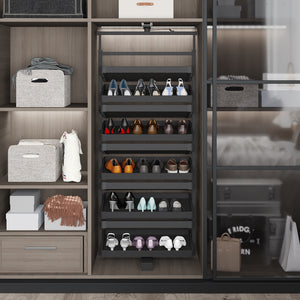 Starax Rotating 6 Shelves Shoe Organizer - Anthracite (27 1/2 in x 14 1/8 in x 42 1/8-50 in)